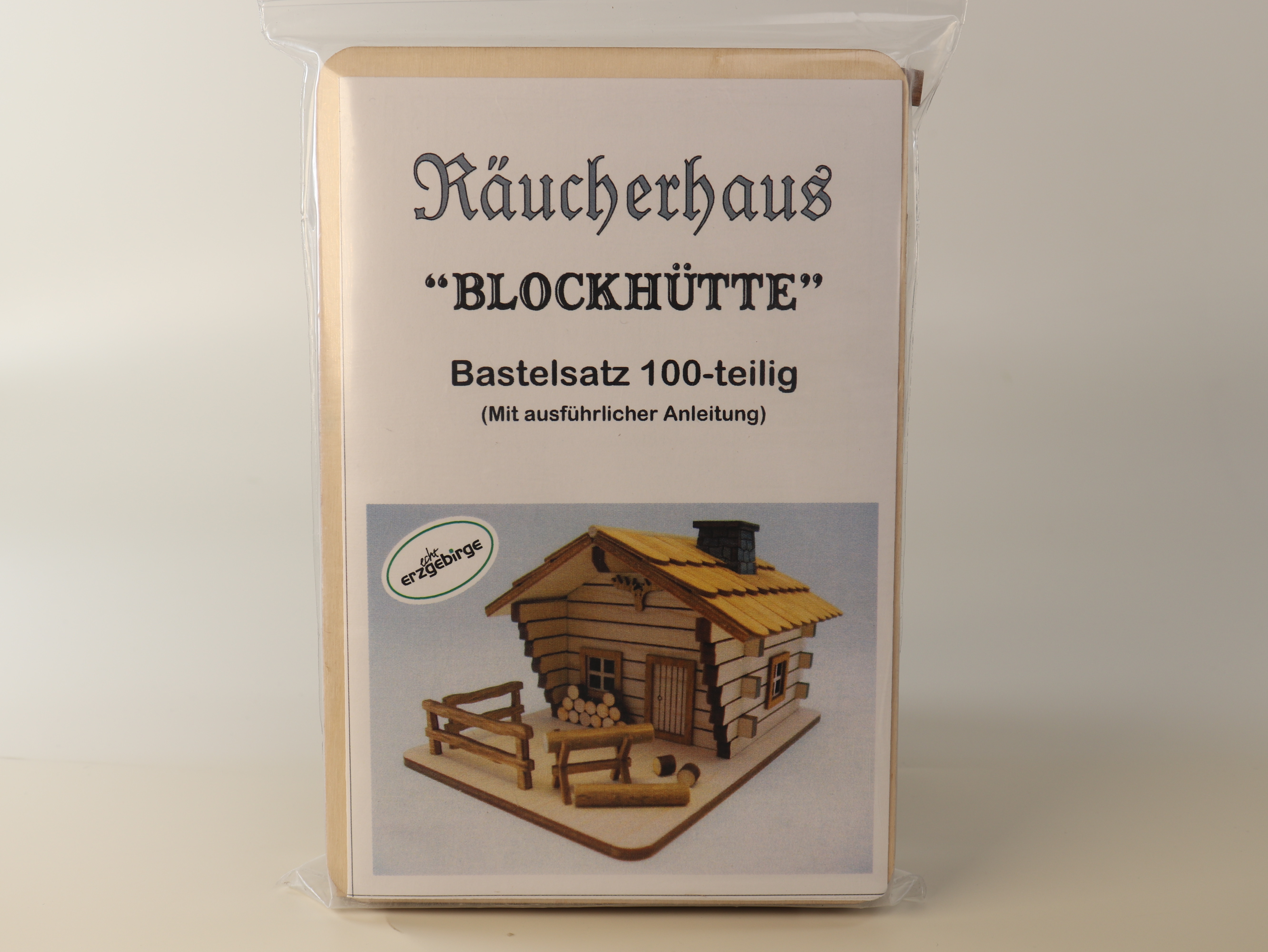 Tischdeko zum selber basteln - Räucherhaus "Blockhütte" - 100 Teile