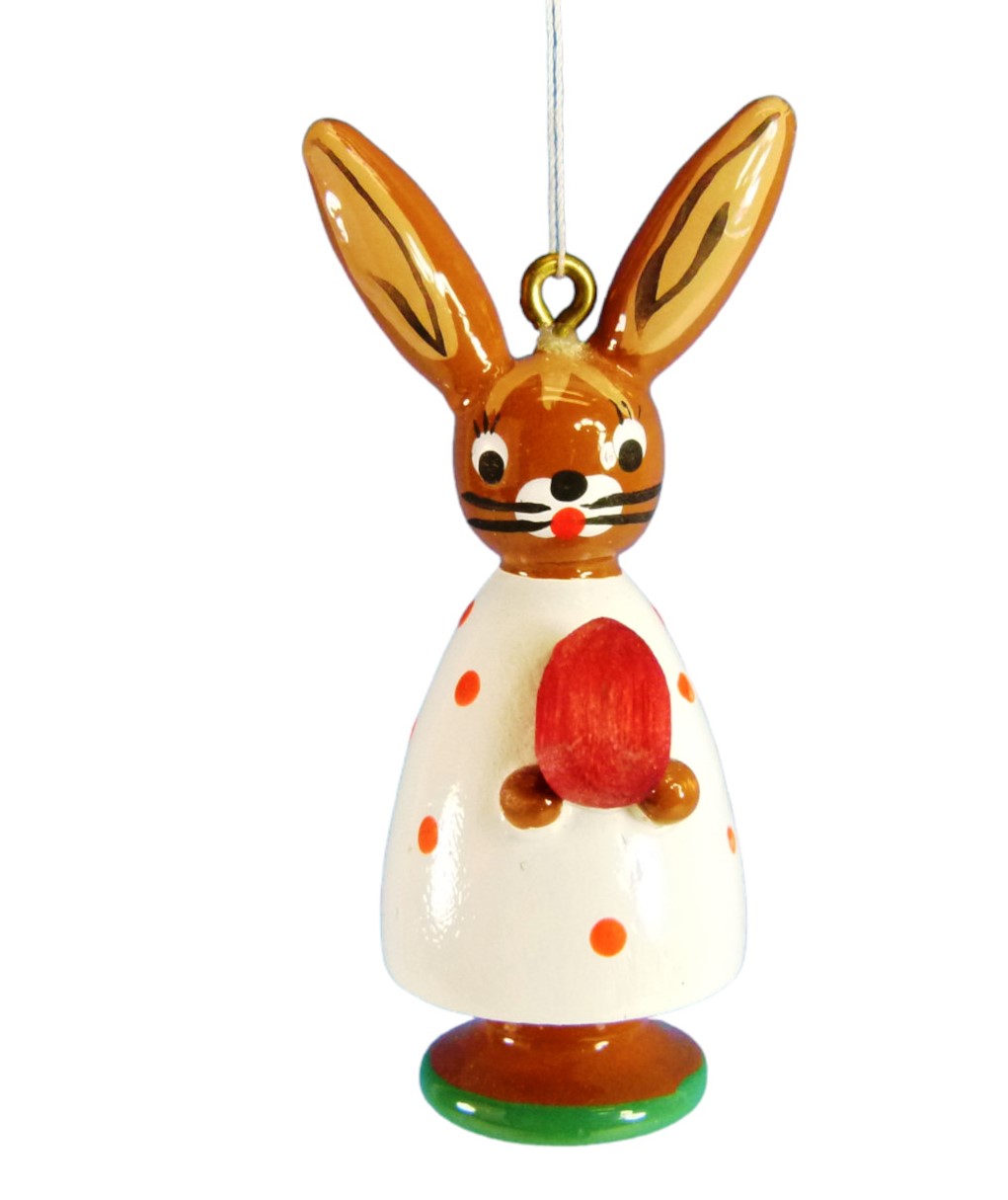 Hase hängend mit Ei weiß