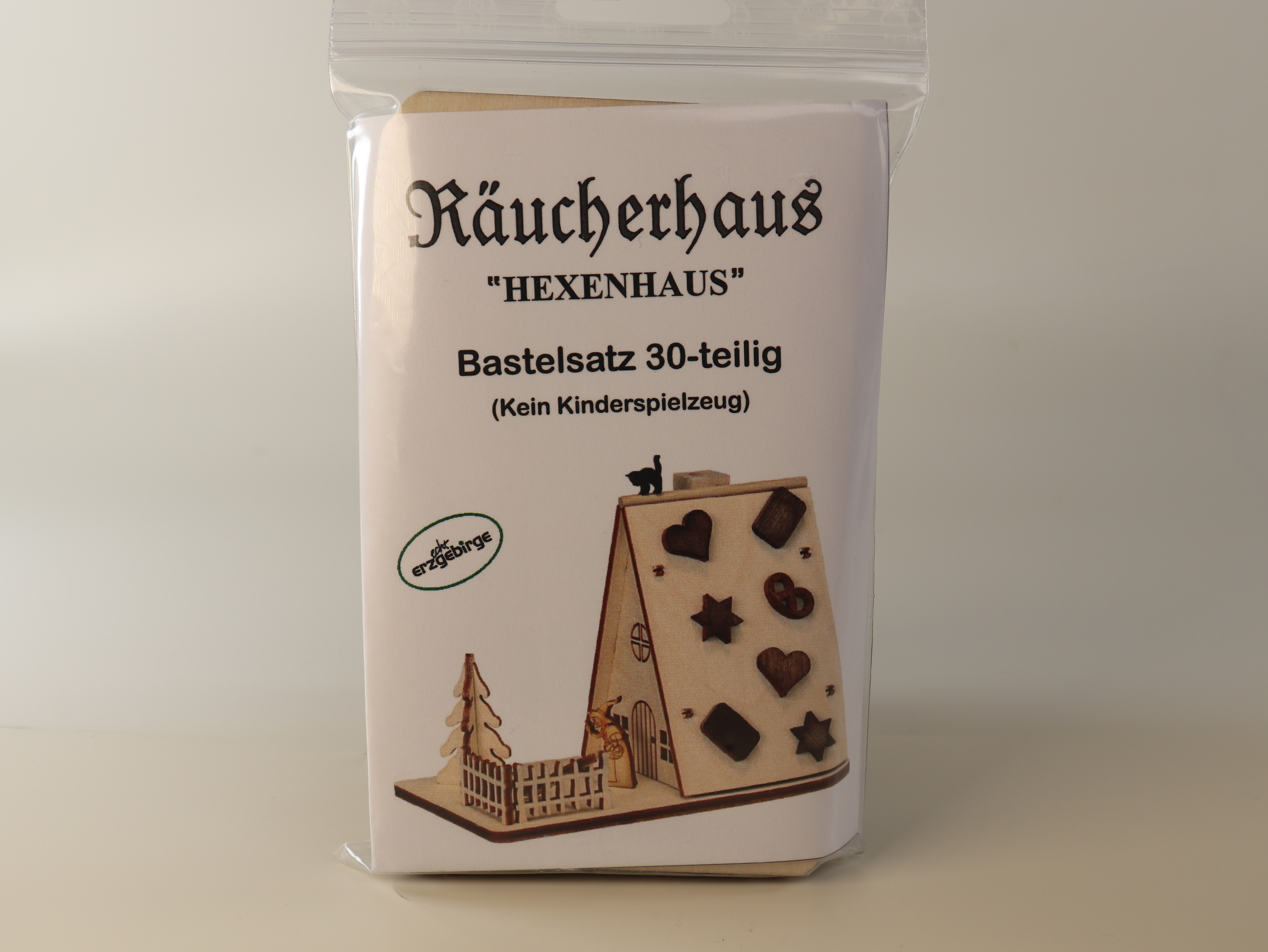 Bastelsatz für ein Räucherhaus - Motiv: "Hexenhaus" - 15-teilig