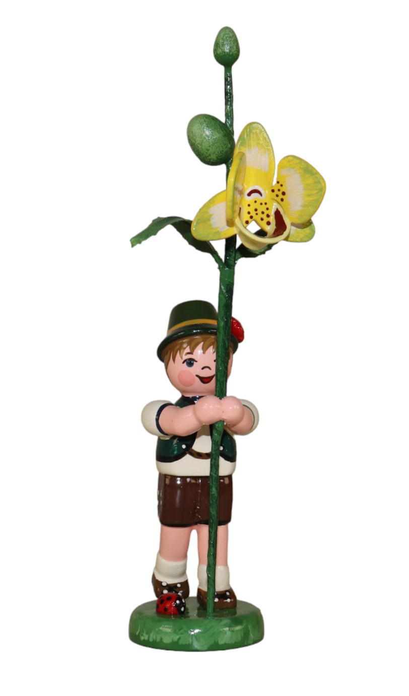 Blumenkind Junge mit Orchidee 11 cm