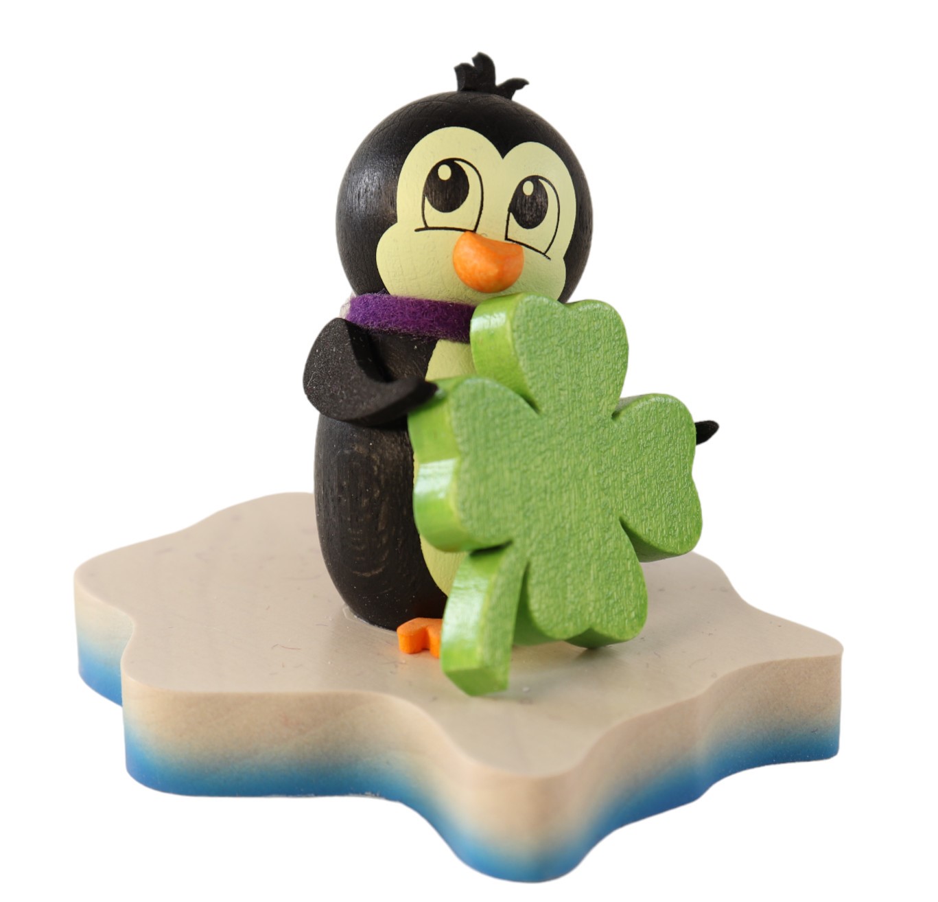Pinguin auf Eisscholle "Good Luck"