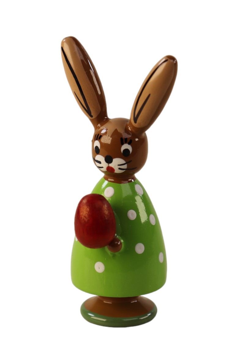 Hase stehend mit Ei hellgrün