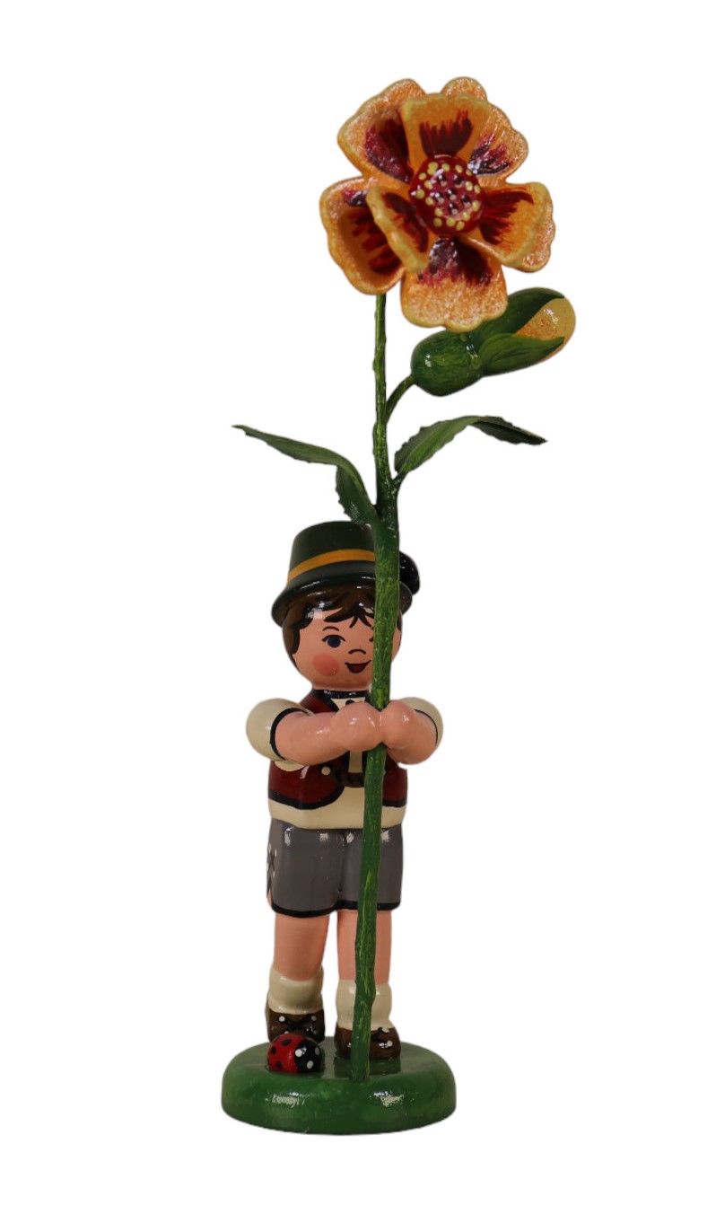 Blütenkind Junge mit Tagetes, 11 cm