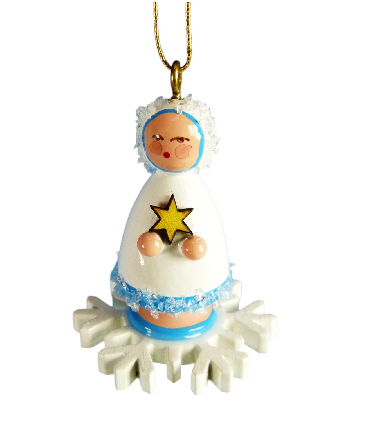 Baumbehang auf Sockel "Winterkind auf Kristall"