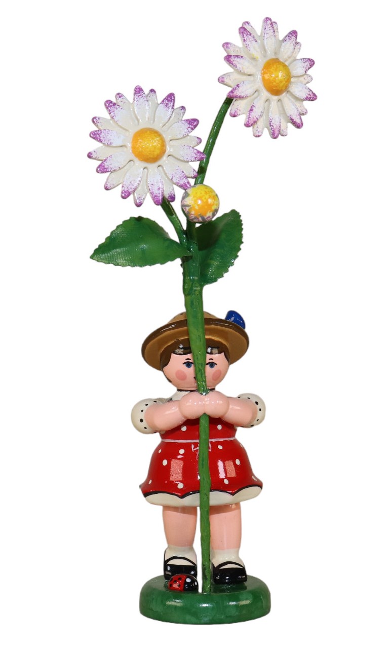 Blumenkind Mädchen mit Gänseblümchen 11 cm