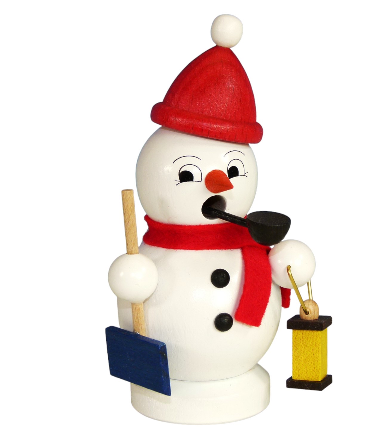Räuchermann Schneemann mit Schaufel & Laterne, Höhe 10,5 cm