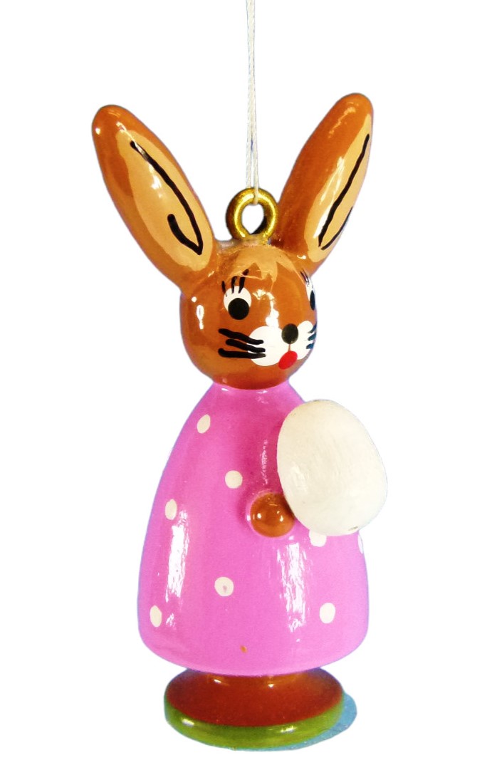 Hase hängend mit Ei pink