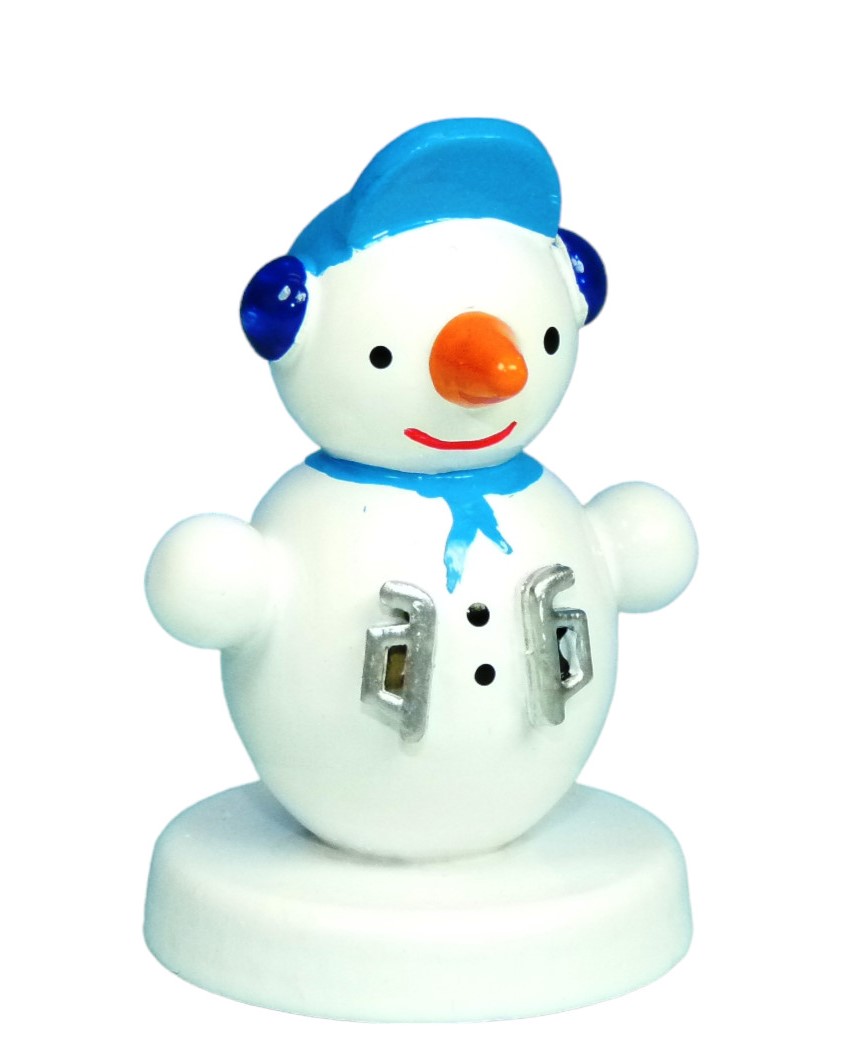 Schneemannfigur mit Schlittschuhen stehend 4 cm groß