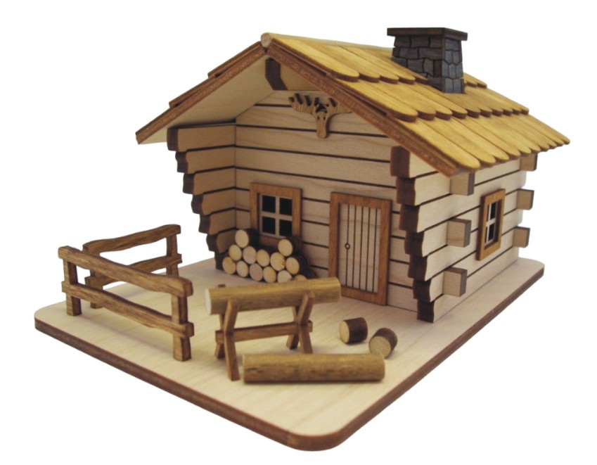 BASTELSATZ RH "Blockhütte" 100-tlg. natur