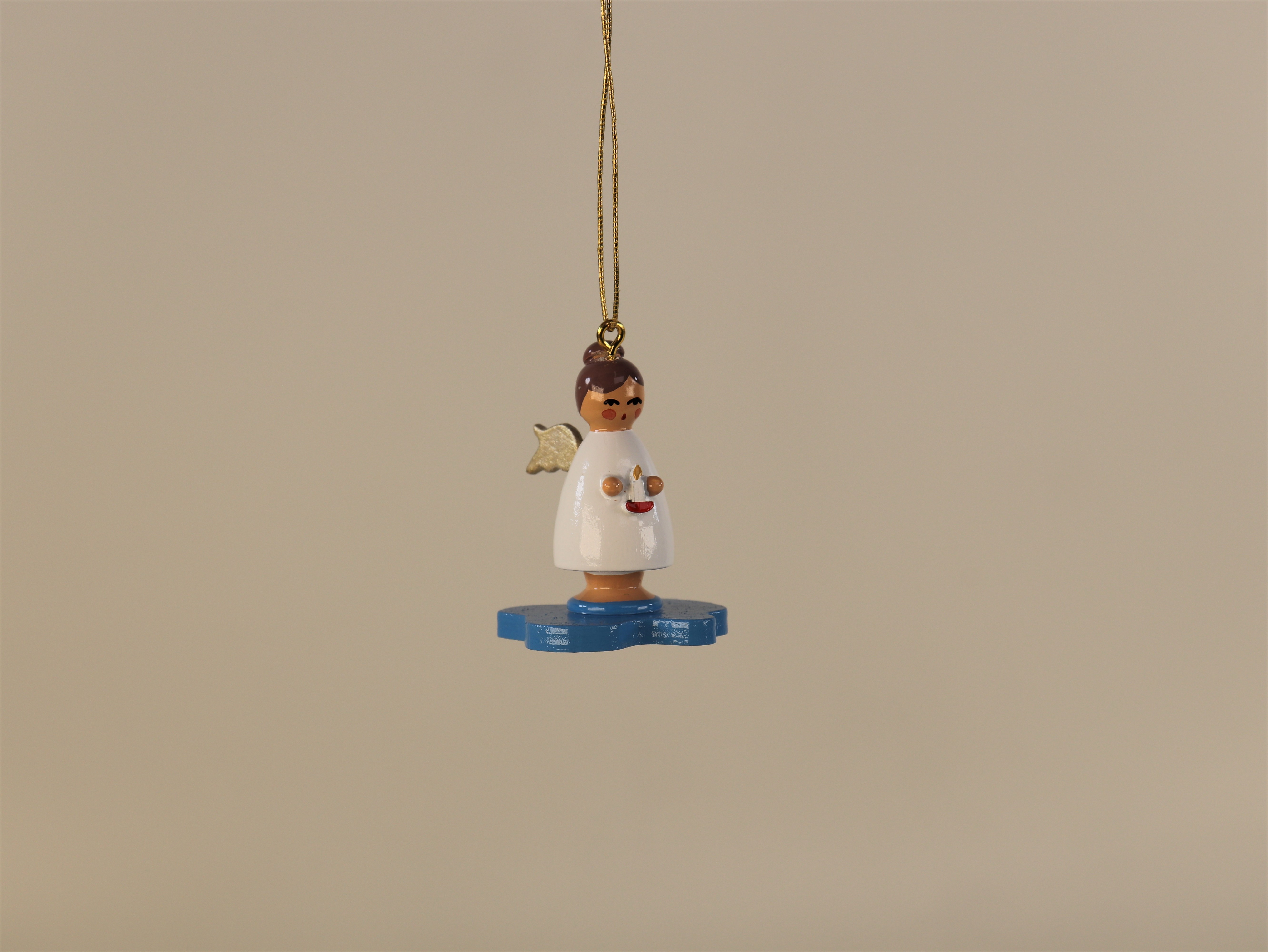 Weihnachts-Baumschmuck Engel mit Kerze auf Wolke