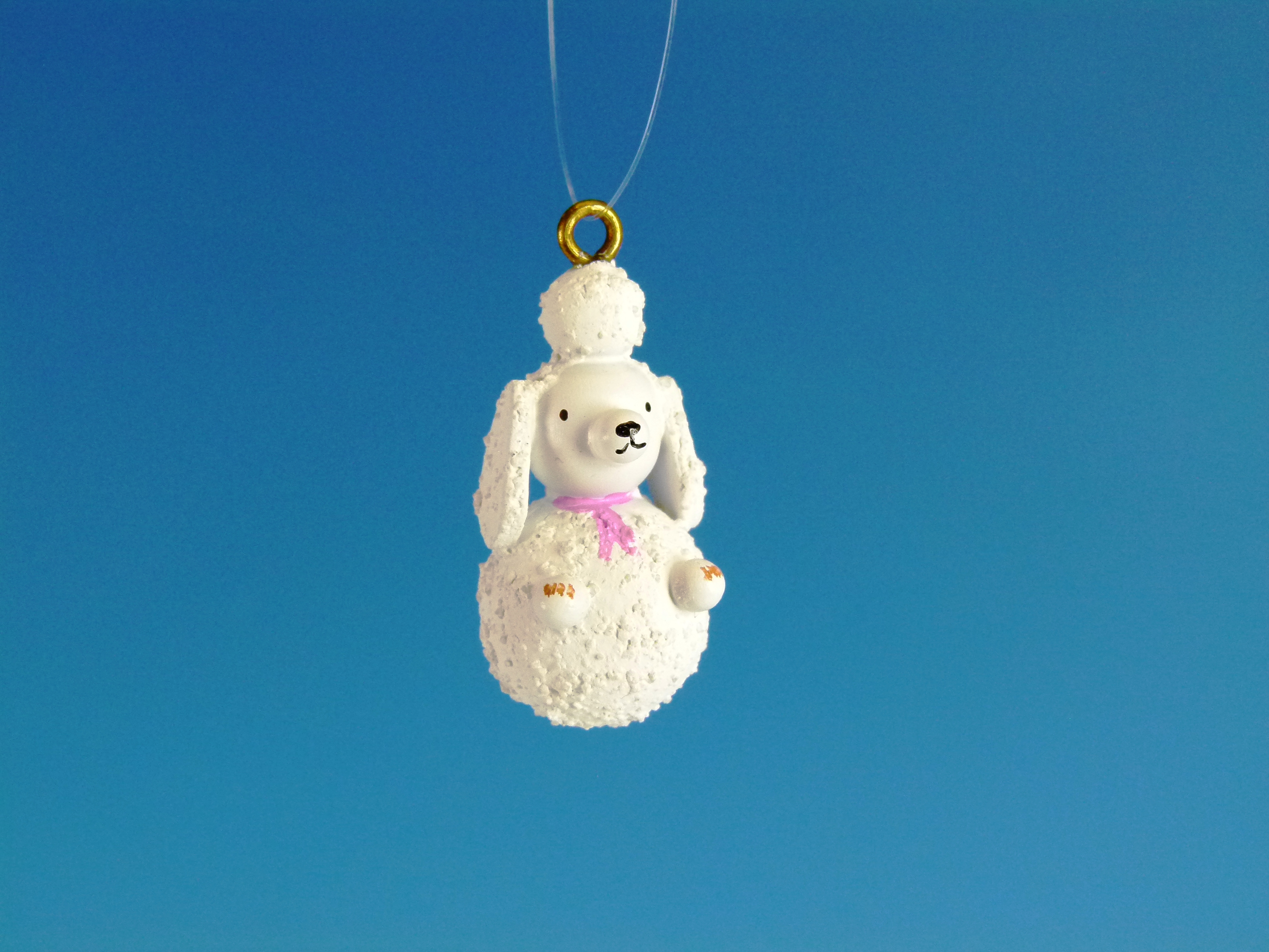 Baumbehang Kugelfigur Pudel weiß