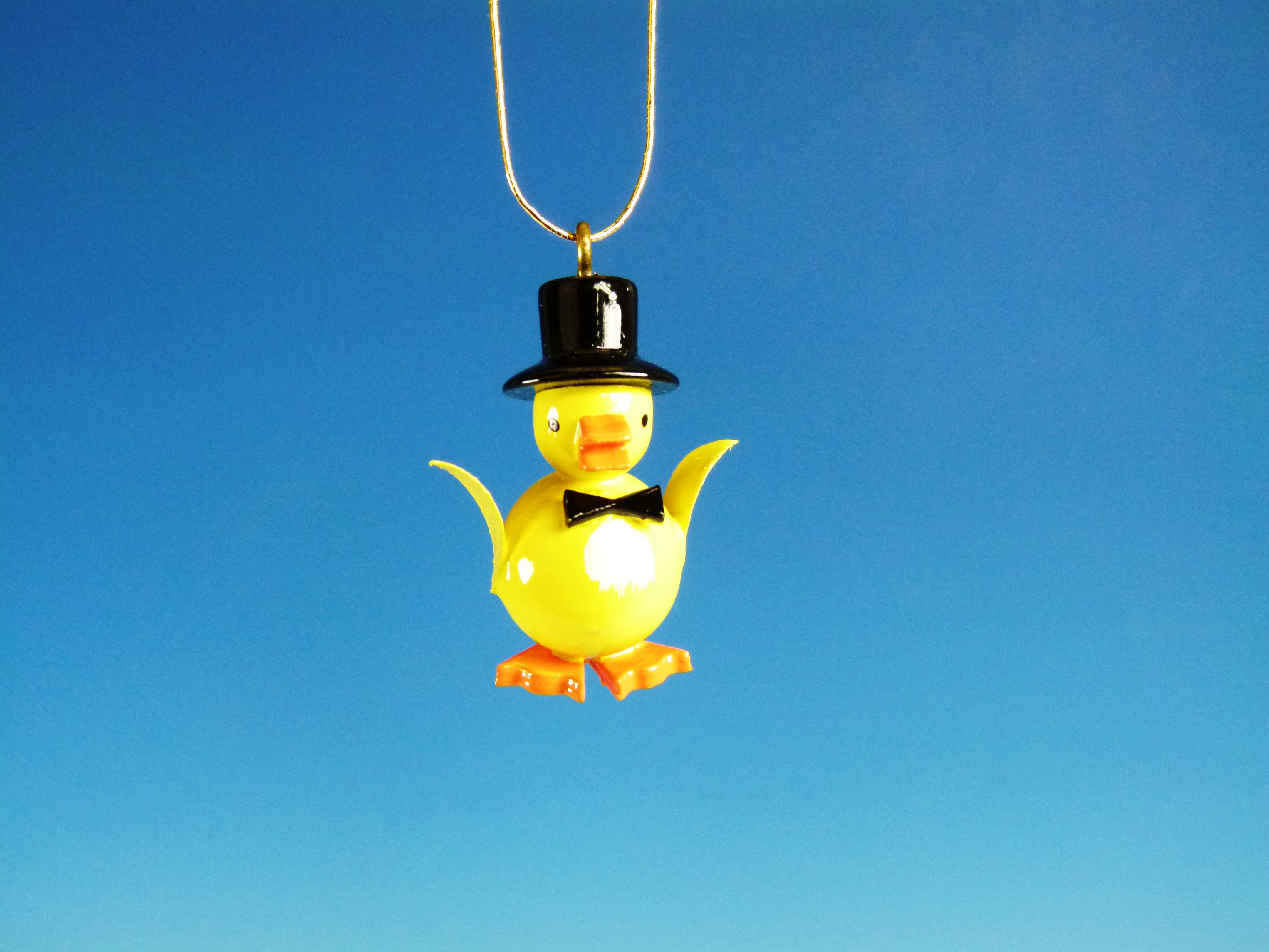 Baumschmuck Kugelfigur Küken mit Zylinder