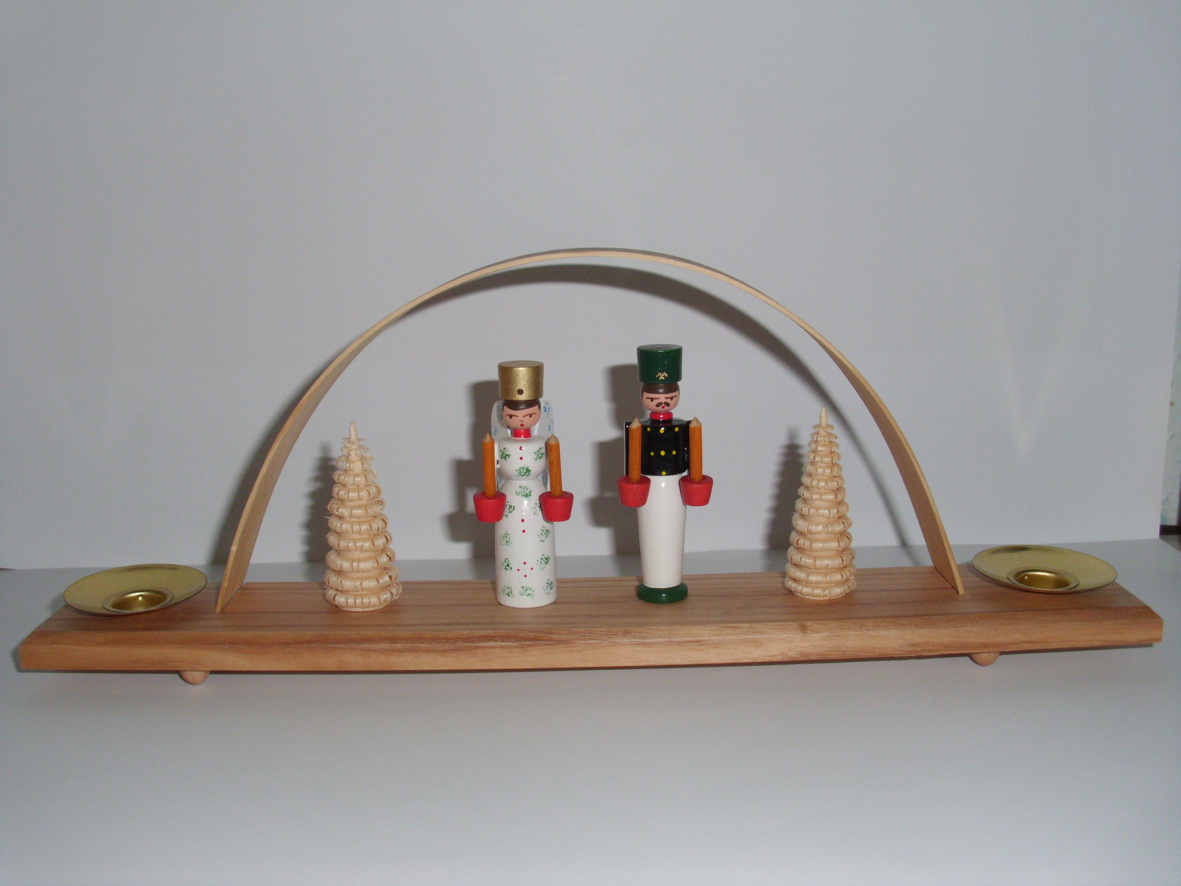 Weihnachts-Deko "Kleiner Schwibbogen mit Engel und Bergmann"