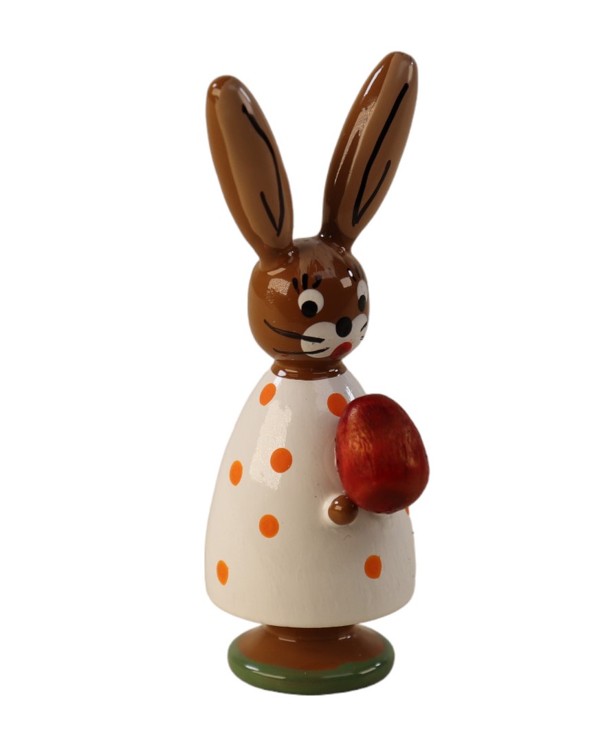 Hase stehend mit Ei weiß