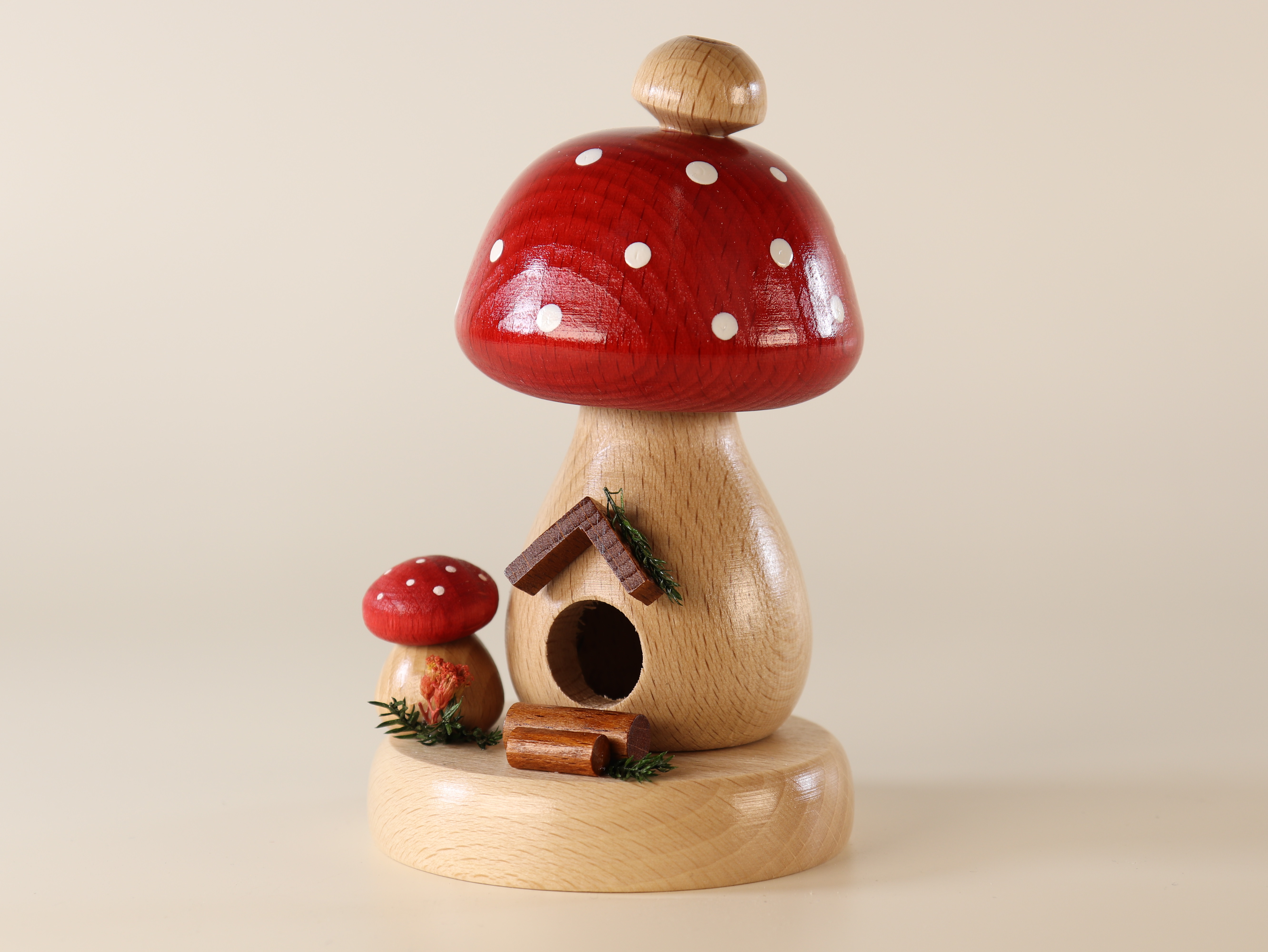 Tischschmuck Räucherhaus 'Fliegenpilz' (rund, klein) kaufen