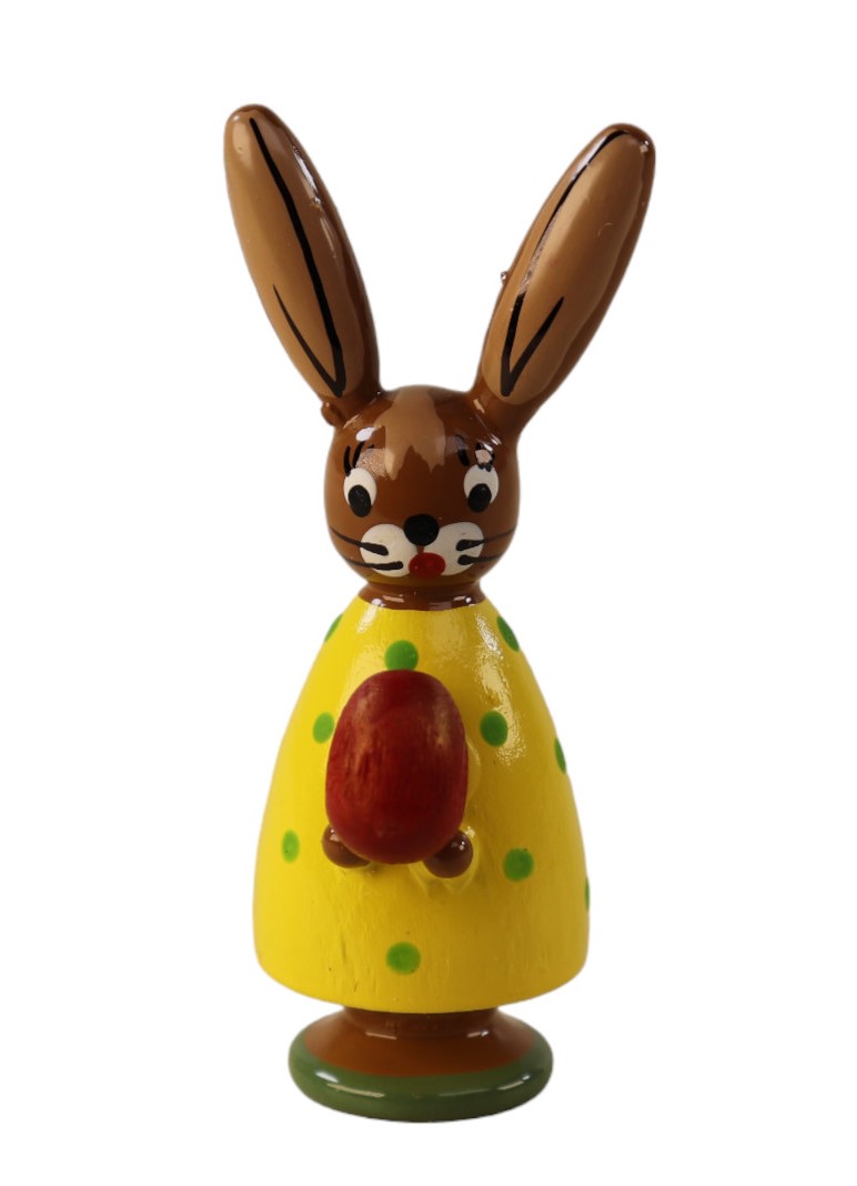 Hase stehend mit Ei gelb