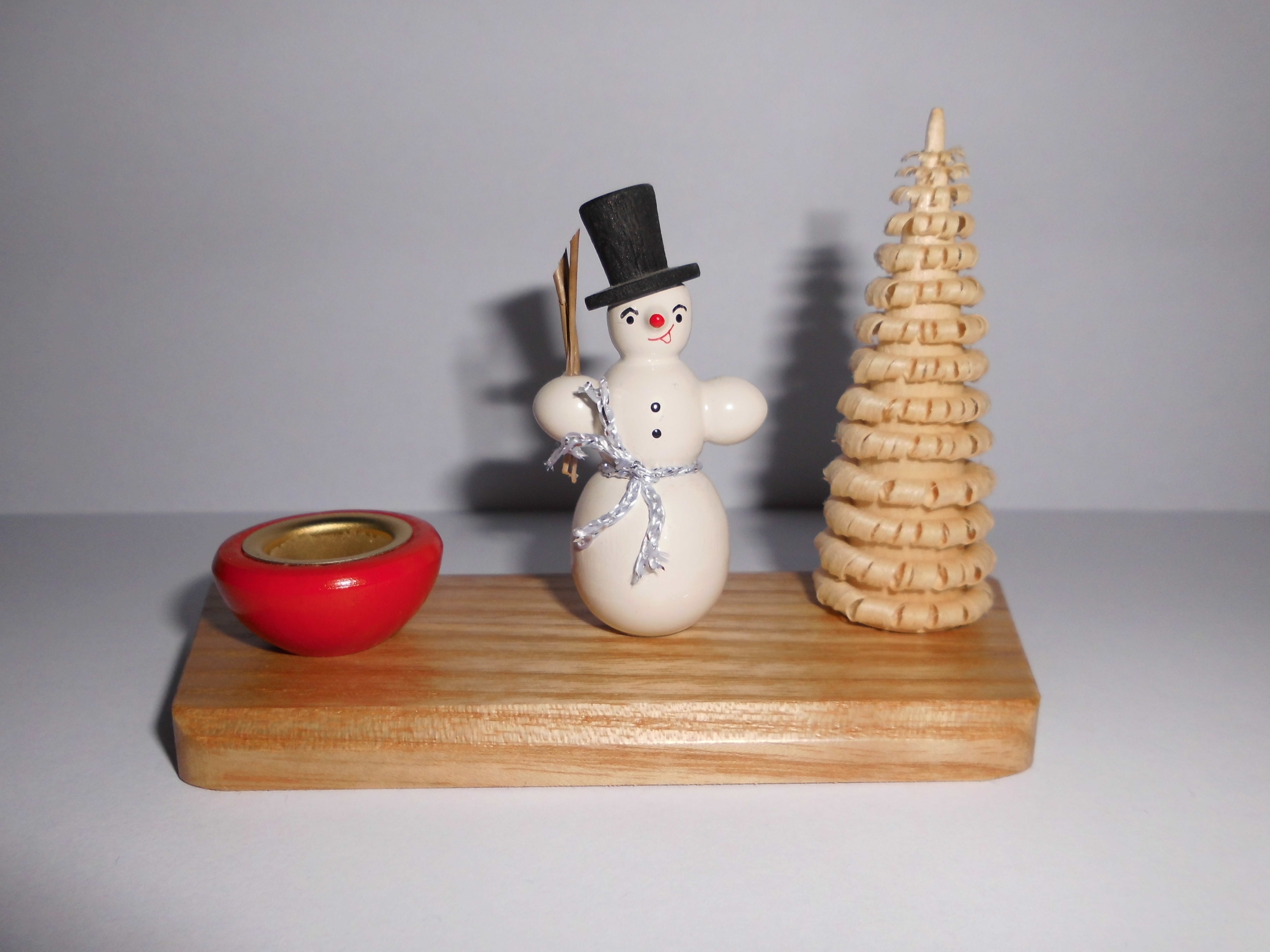 Kerzenhalter "Schneemann" als Tischschmuck